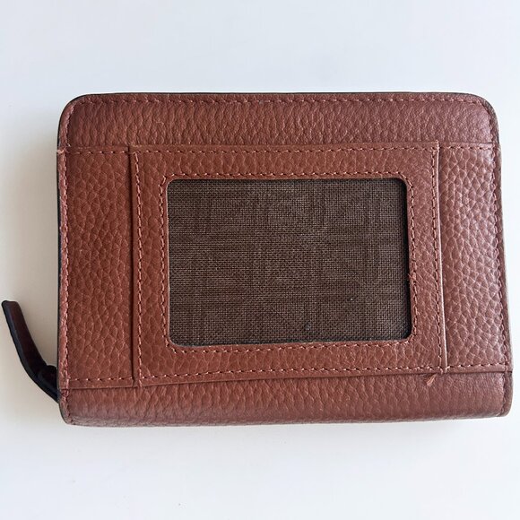 Lodis Brown Zippered Leather Wallet NWOT - Picture 2 of 8